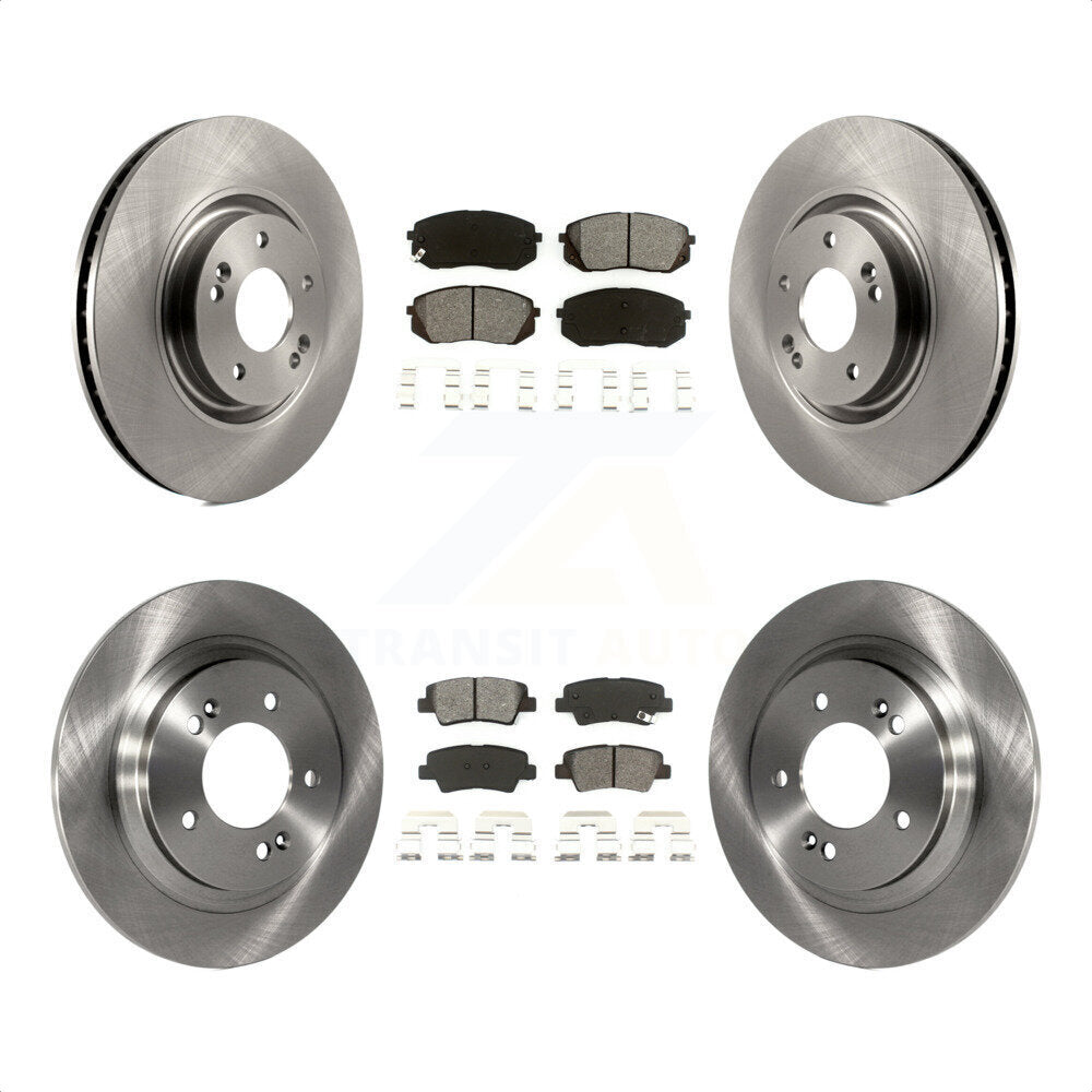 Front Rear Disc Brake Rotors And Semi-Metallic Pads Kit For 2015 Hyundai Sonata GAS engine With Power Operated Parking K8S-101459 by Transit Auto