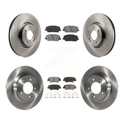 Front Rear Disc Brake Rotors And Semi-Metallic Pads Kit For 2013-2015 Kia Optima 2.0L With Electric Parking K8S-101461