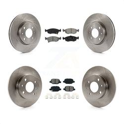 Front Rear Disc Brake Rotors And Semi-Metallic Pads Kit For Fiat 500 K8S-101467