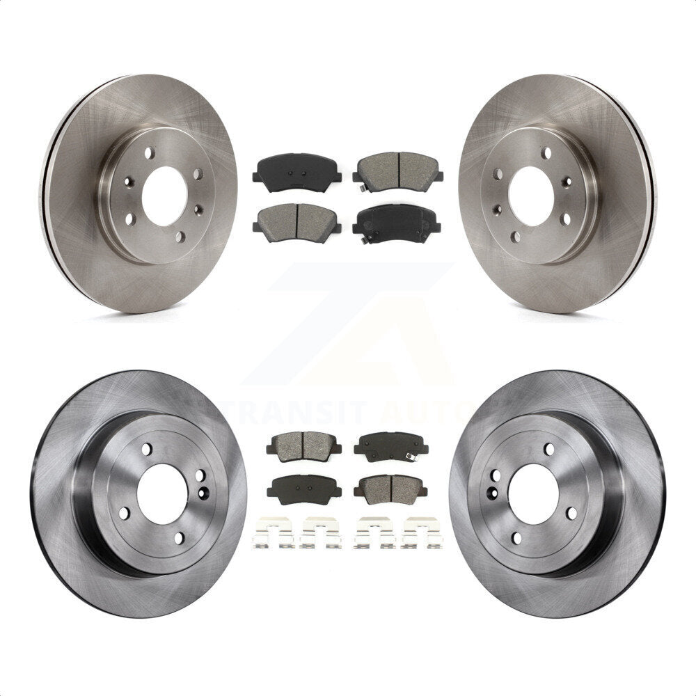 Front Rear Disc Brake Rotors And Semi-Metallic Pads Kit For Hyundai Accent Kia Rio K8S-101474 by Transit Auto