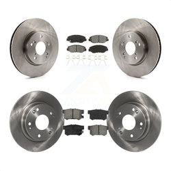 Front Rear Disc Brake Rotors And Semi-Metallic Pads Kit For 2015 Honda Civic EX with Coupe Manual transmission K8S-101485