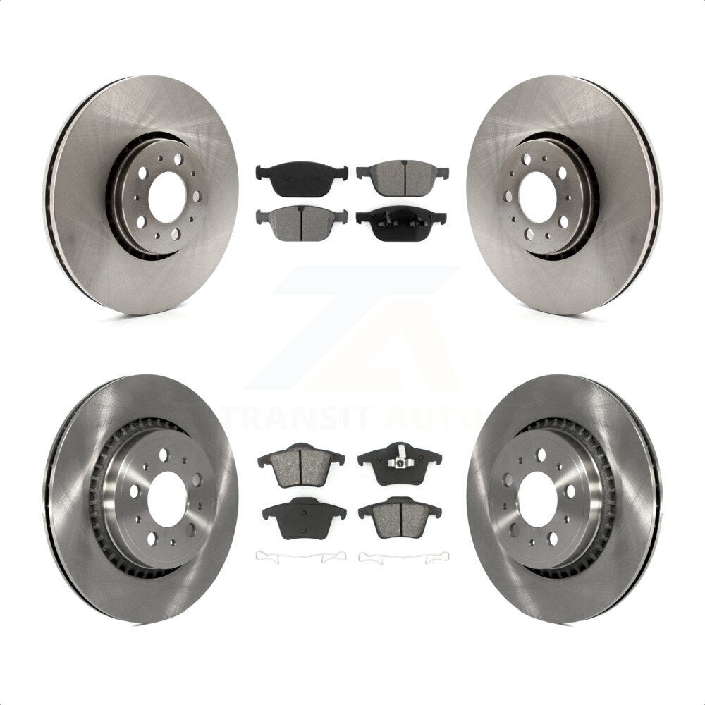 Front Rear Disc Brake Rotors And Semi-Metallic Pads Kit For 2003-2014 Volvo XC90 With 328mm Diameter Rotor K8S-101488 by Transit Auto