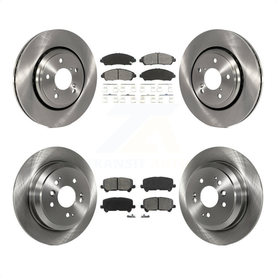 Front Rear Disc Brake Rotors And Semi-Metallic Pads Kit For Honda Pilot Ridgeline K8S-101490 by Transit Auto