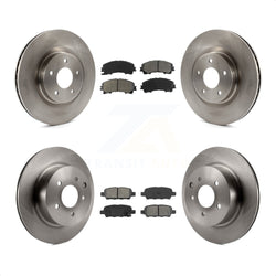 Front Rear Disc Brake Rotors And Semi-Metallic Pads Kit For 2016-2017 INFINITI QX50 K8S-101493