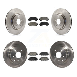 Front Rear Disc Brake Rotors And Semi-Metallic Pads Kit For Nissan Rogue K8S-101505