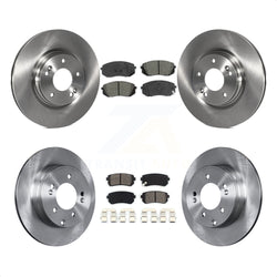Front Rear Disc Brake Rotors And Semi-Metallic Pads Kit For 2015 Hyundai Sonata GAS engine With Manual Parking K8S-101507