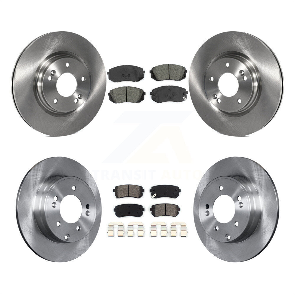 Front Rear Disc Brake Rotors And Semi-Metallic Pads Kit For 2015 Hyundai Sonata GAS engine With Manual Parking K8S-101507 by Transit Auto