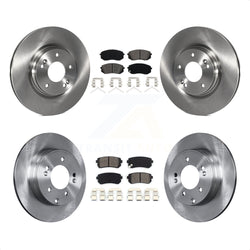 Front Rear Disc Brake Rotors And Semi-Metallic Pads Kit For 2015-2016 Hyundai Sonata GAS engine With Manual Parking K8S-101508