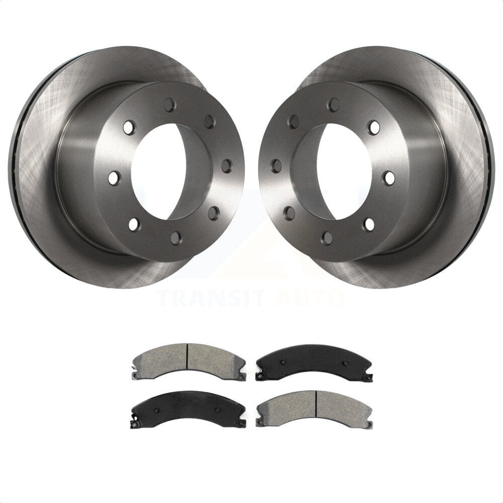 Rear Disc Brake Rotors And Semi-Metallic Pads Kit For 2011-2019 Chevrolet Silverado 3500 HD GMC Sierra With Dual Wheels K8S-101577 by Transit Auto