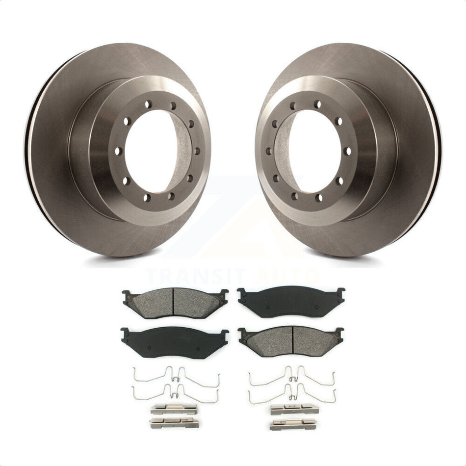 Rear Disc Brake Rotors And Semi-Metallic Pads Kit For Ford F-450 Super Duty F-550 International IC Corporation LCF CF500 CF600 TerraStar AE School Bus AC Commercial K8S-101621 by Transit Auto