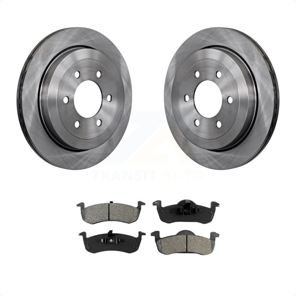 Rear Disc Brake Rotors And Semi-Metallic Pads Kit For 2007-2017 Ford Expedition Lincoln Navigator K8S-101627 by Transit Auto