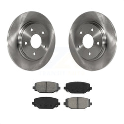Rear Disc Brake Rotors And Semi-Metallic Pads Kit For 2017-2018 Dodge Grand Caravan With Single Piston Front Caliper K8S-101682