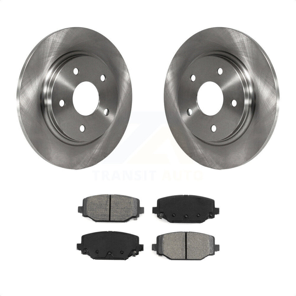 Rear Disc Brake Rotors And Semi-Metallic Pads Kit For 2017-2018 Dodge Grand Caravan With Single Piston Front Caliper K8S-101682 by Transit Auto