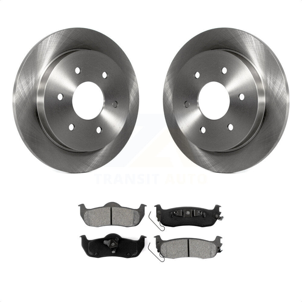 Rear Disc Brake Rotors And Semi-Metallic Pads Kit For Nissan Titan Armada INFINITI QX56 Pathfinder TITAN K8S-101796 by Transit Auto