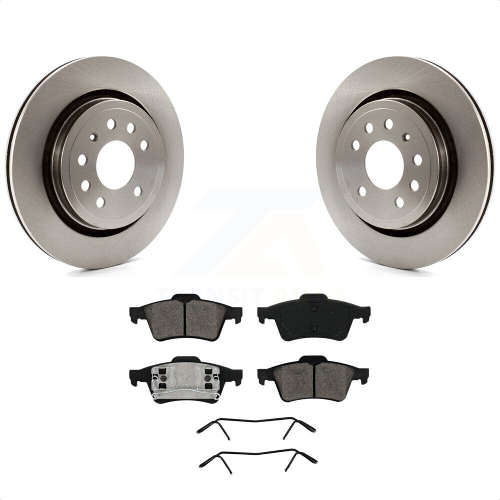 Rear Disc Brake Rotors And Semi-Metallic Pads Kit For 2003 Saab 9-3 Sedan With Vented Rotor K8S-101819 by Transit Auto