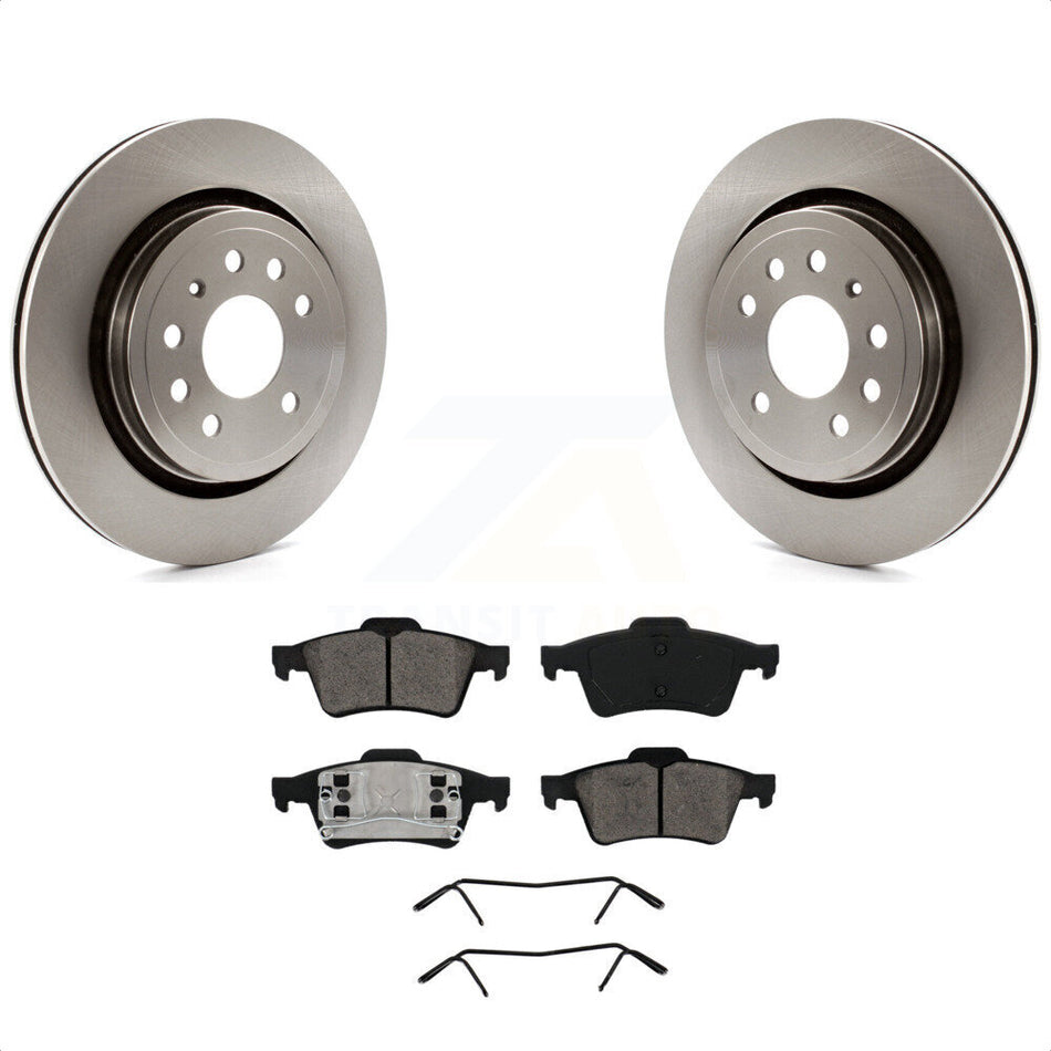 Rear Disc Brake Rotors And Semi-Metallic Pads Kit For 2003 Saab 9-3 Sedan With Vented Rotor K8S-101819 by Transit Auto