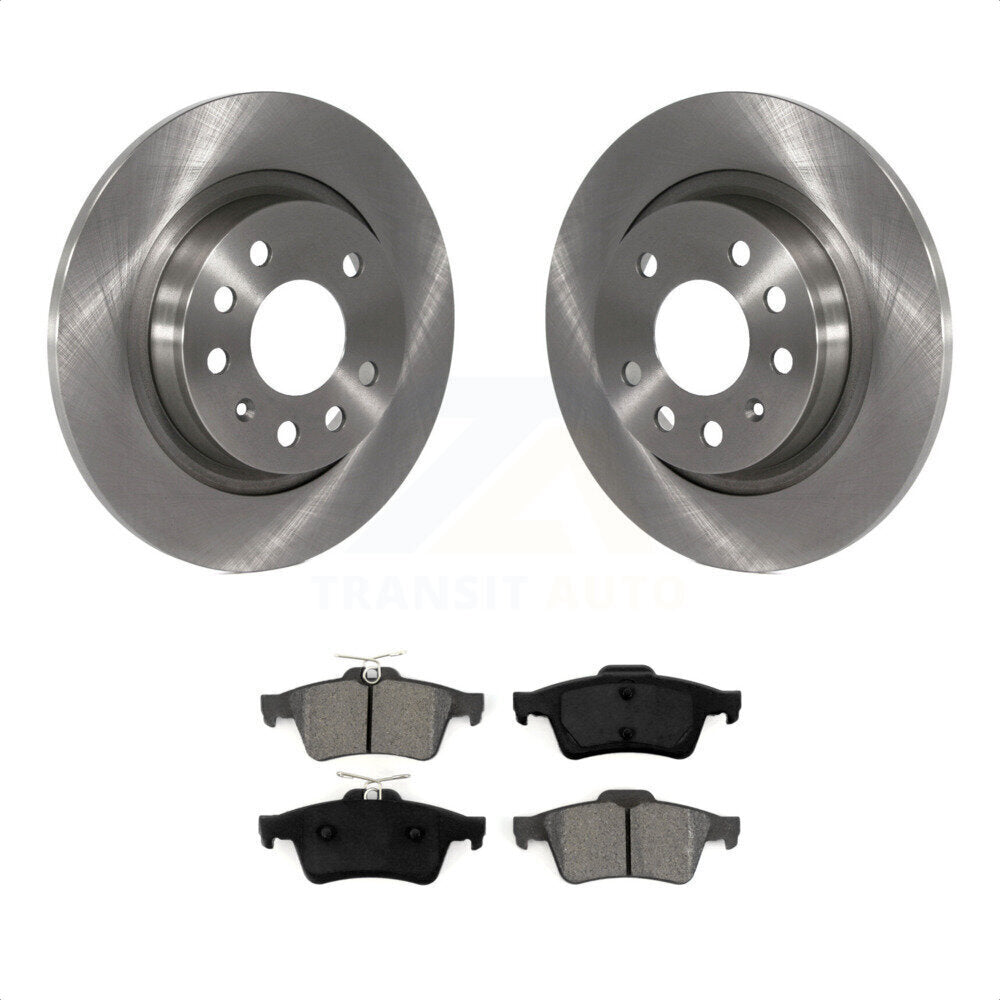 Rear Disc Brake Rotors And Semi-Metallic Pads Kit For Saab 9-3 9-3X With Solid Rotor K8S-101820 by Transit Auto