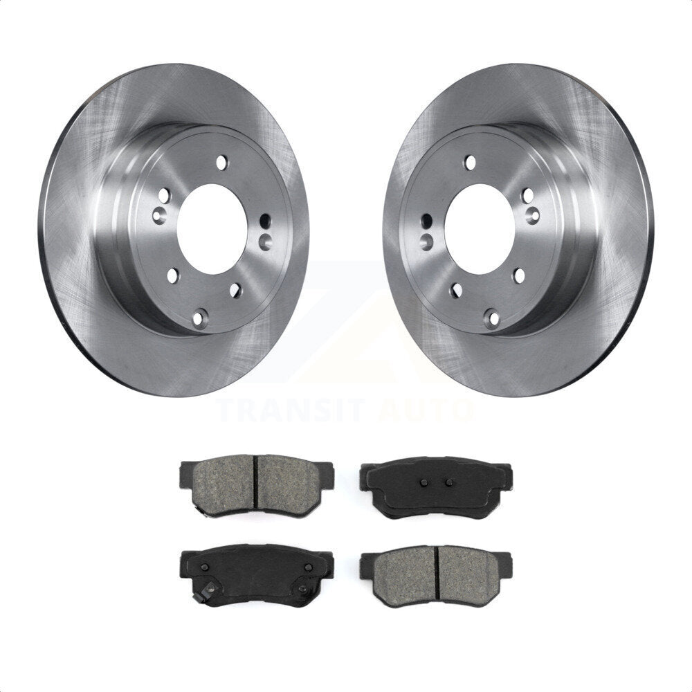 Rear Disc Brake Rotors And Semi-Metallic Pads Kit For Hyundai Sonata 3.3L K8S-101845 by Transit Auto