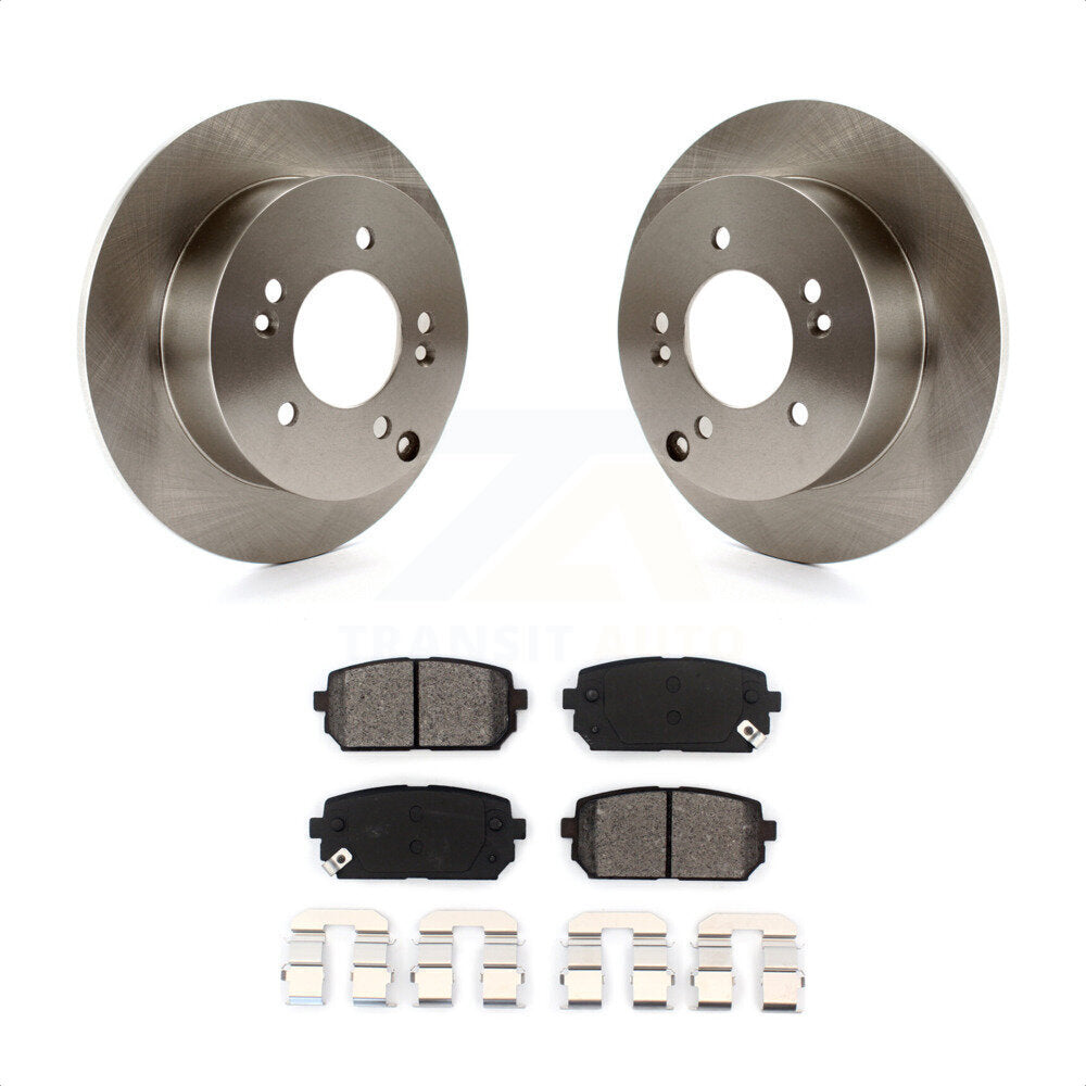 Rear Disc Brake Rotors And Semi-Metallic Pads Kit For 2007-2012 Kia Rondo K8S-101890 by Transit Auto