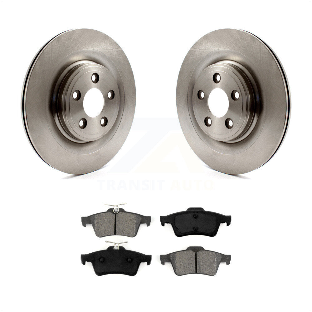 Rear Disc Brake Rotors And Semi-Metallic Pads Kit For Jaguar XF XJ XK S-Type XJ8 Vanden Plas XKR XJR Super V8 K8S-101904 by Transit Auto