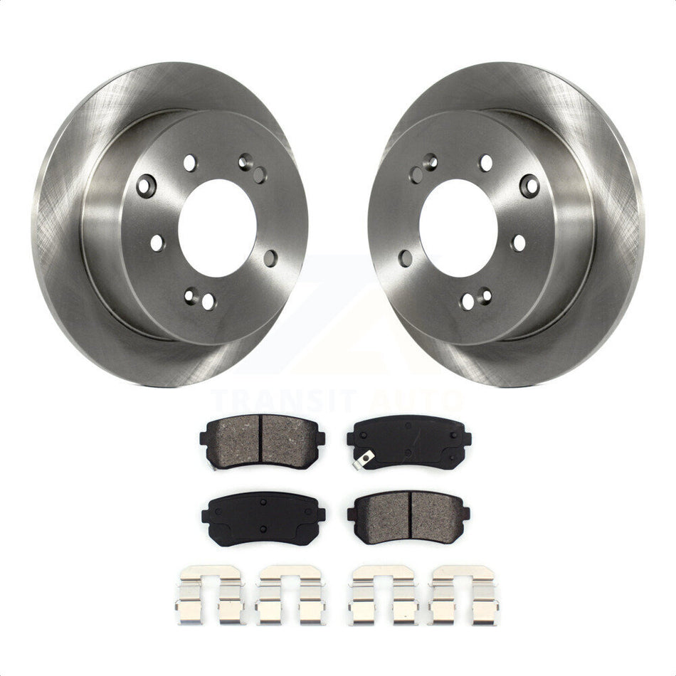 Rear Disc Brake Rotors And Semi-Metallic Pads Kit For Kia Forte Koup Forte5 K8S-101921 by Transit Auto