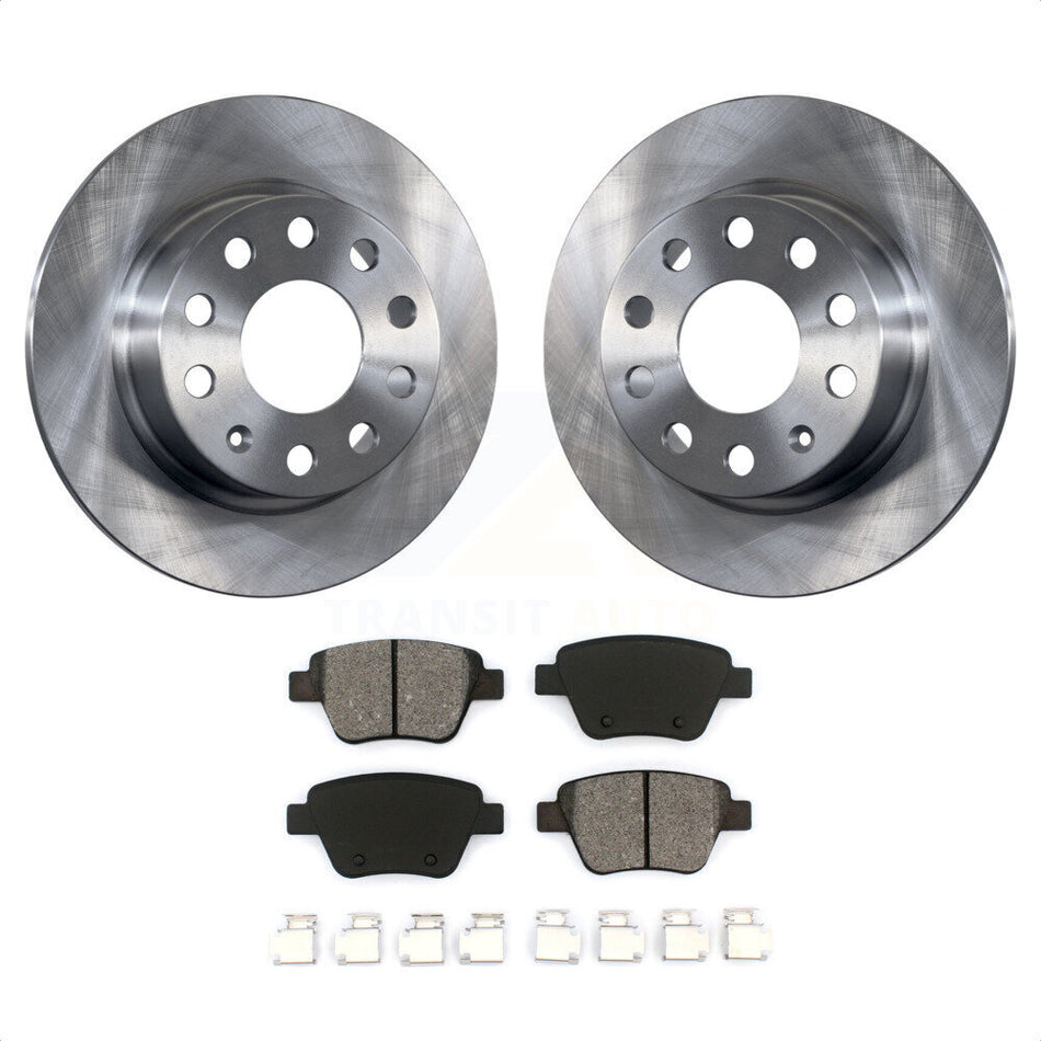 Rear Disc Brake Rotors And Semi-Metallic Pads Kit For Volkswagen Beetle GTI Eos With 253mm Diameter Rotor K8S-101937 by Transit Auto