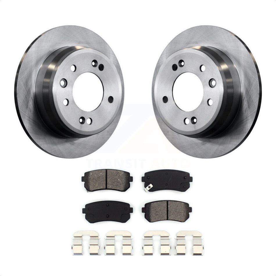 Rear Disc Brake Rotors And Semi-Metallic Pads Kit For Hyundai Elantra Tucson Kia Sportage K8S-101941 by Transit Auto