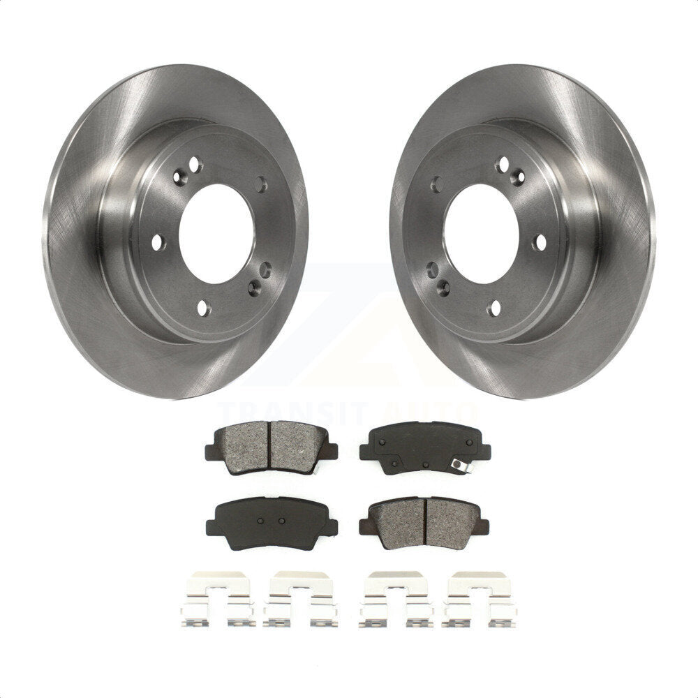 Rear Disc Brake Rotors And Semi-Metallic Pads Kit For Hyundai Elantra Kia Soul Forte Veloster GT Forte5 Coupe Koup K8S-101950 by Transit Auto