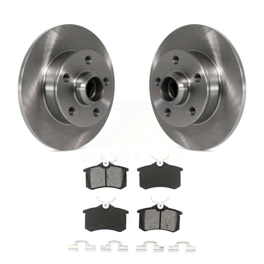 Rear Disc Brake Rotors Hub Assembly And Semi-Metallic Pads Kit For Volkswagen Jetta Golf Passat Corrado K8S-101981 by Transit Auto