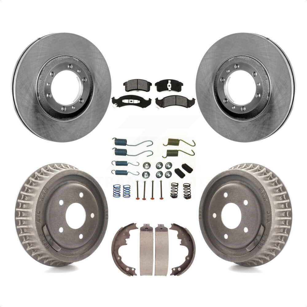 Front Rear Disc Brake Rotors Semi-Metallic Pads And Drum Kit (7Pc) For 1994-1997 Chevrolet Camaro Pontiac Firebird rear brakes K8S-102001 by Transit Auto