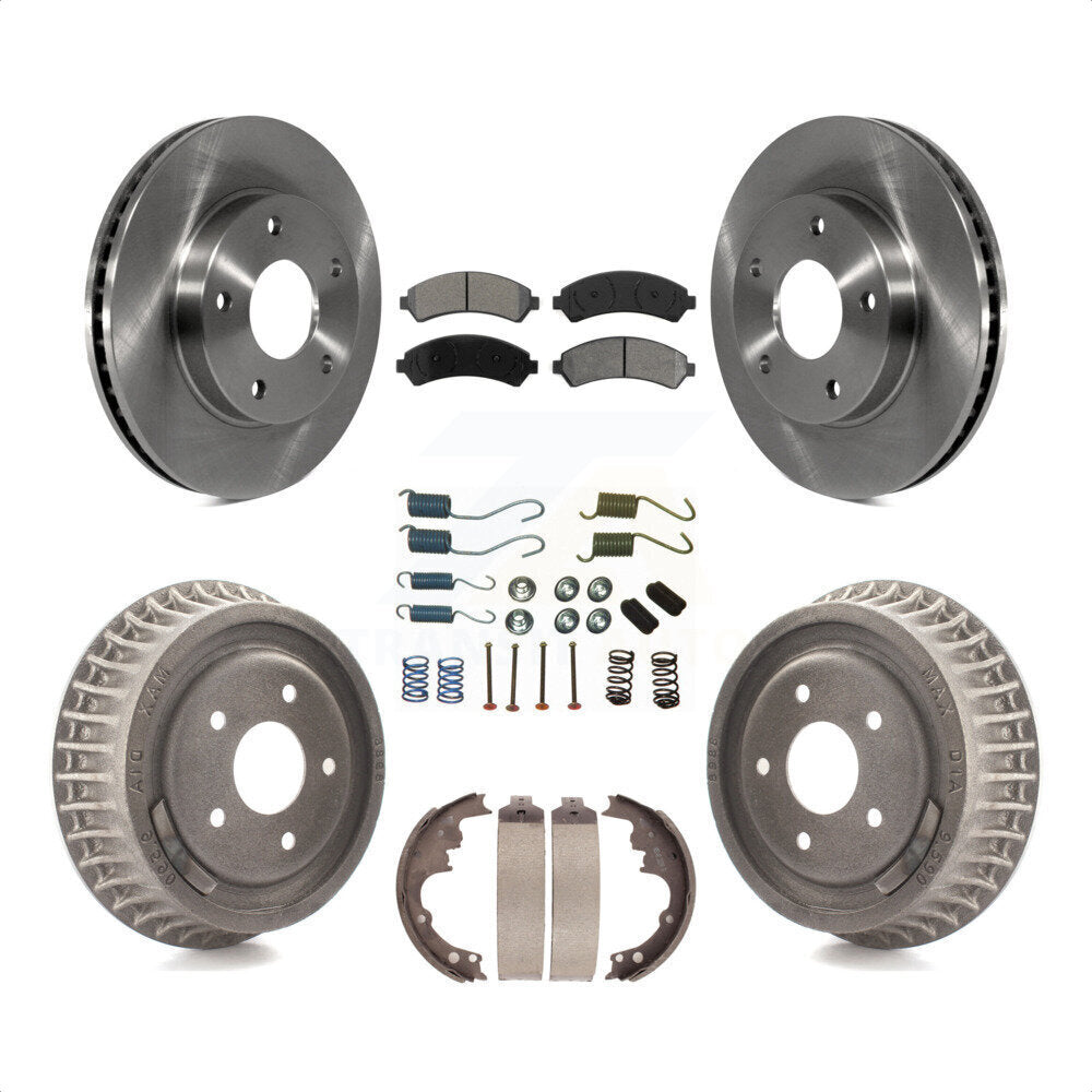 Front Rear Disc Brake Rotors Semi-Metallic Pads And Drum Kit (7Pc) For 1998-2003 Chevrolet S10 4WD with rear brakes K8S-102003 by Transit Auto