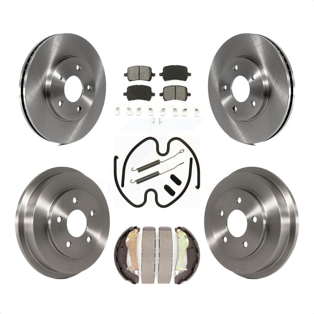 Front Rear Disc Brake Rotors Semi-Metallic Pads And Drum Kit (7Pc) For 2009 Chevrolet HHR LT Panel LS K8S-102018 by Transit Auto