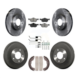 Front Rear Disc Brake Rotors Semi-Metallic Pads And Drum Kit (7Pc) For Ford Escape Mazda Tribute Mercury Mariner K8S-102038