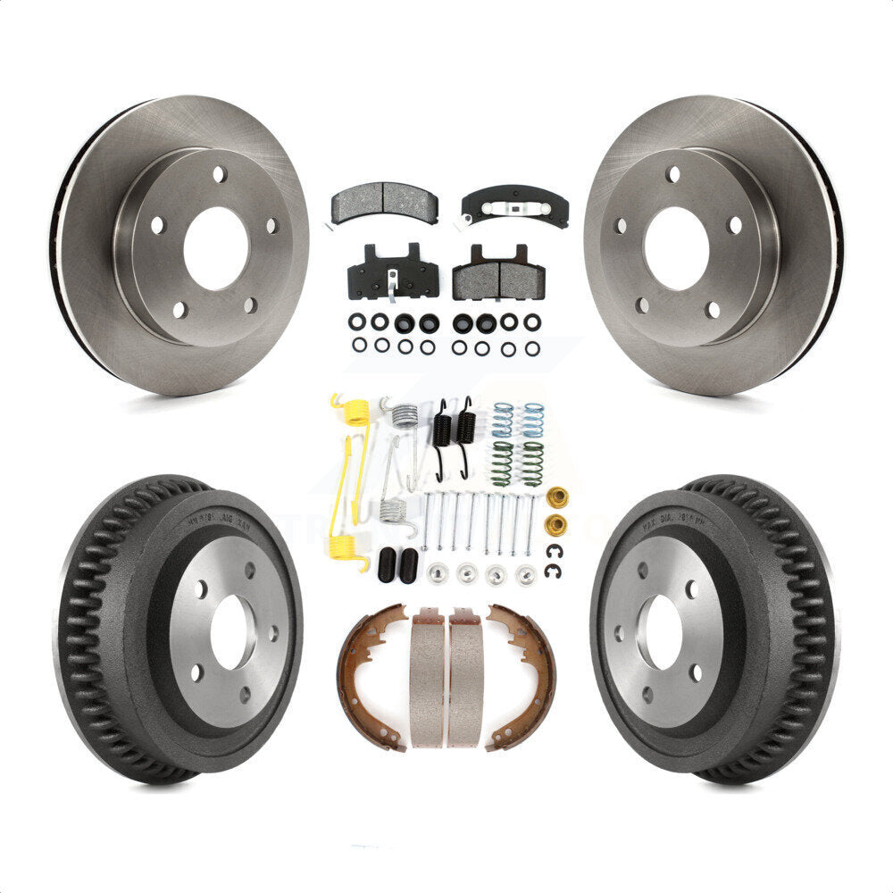 Front Rear Disc Brake Rotors Semi-Metallic Pads And Drum Kit (7Pc) For 1994-1999 Dodge Ram 1500 4WD K8S-102051 by Transit Auto