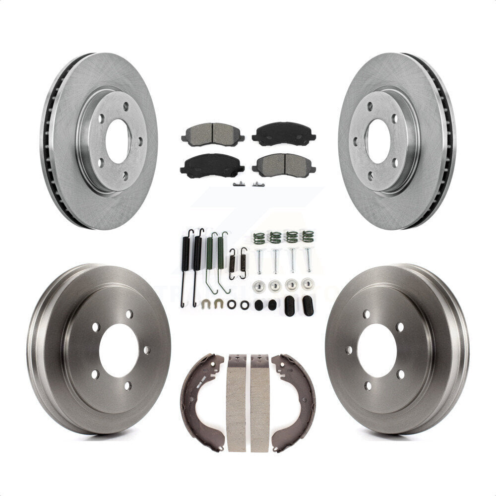 Front Rear Disc Brake Rotors Semi-Metallic Pads And Drum Kit (7Pc) For Dodge Caliber K8S-102071 by Transit Auto