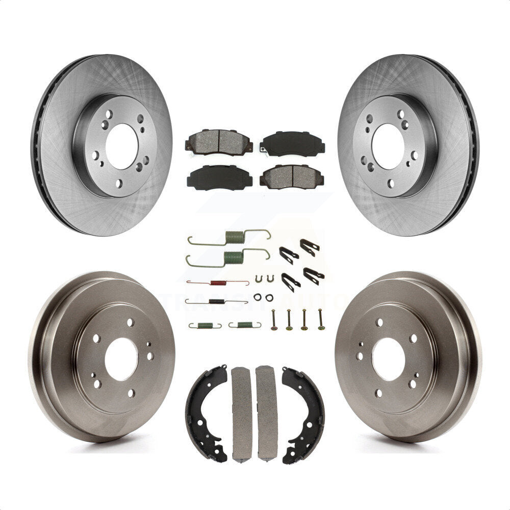 Front Rear Disc Brake Rotors Semi-Metallic Pads And Drum Kit (7Pc) For 1997-2001 Honda CR-V K8S-102074 by Transit Auto