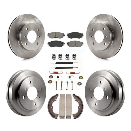 Front Rear Disc Brake Rotors Semi-Metallic Pads And Drum Kit (7Pc) For 2002-2006 Nissan Sentra 1.8L K8S-102080 by Transit Auto