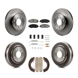 Front Rear Disc Brake Rotors Semi-Metallic Pads And Drum Kit (7Pc) For Honda Civic Acura EL K8S-102083