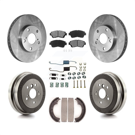 Front Rear Disc Brake Rotors Semi-Metallic Pads And Drum Kit (7Pc) For Toyota Camry K8S-102097 by Transit Auto