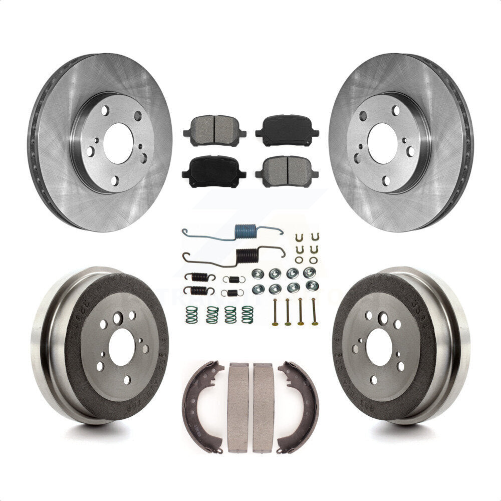 Front Rear Disc Brake Rotors Semi-Metallic Pads And Drum Kit (7Pc) For 1999-2001 Toyota Solara 2.2L K8S-102098 by Transit Auto