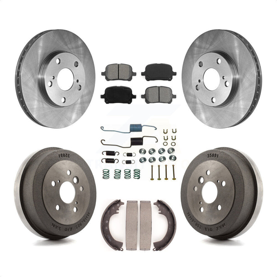 Front Rear Disc Brake Rotors Semi-Metallic Pads And Drum Kit (7Pc) For 2002-2003 Toyota Solara 2.4L K8S-102099 by Transit Auto