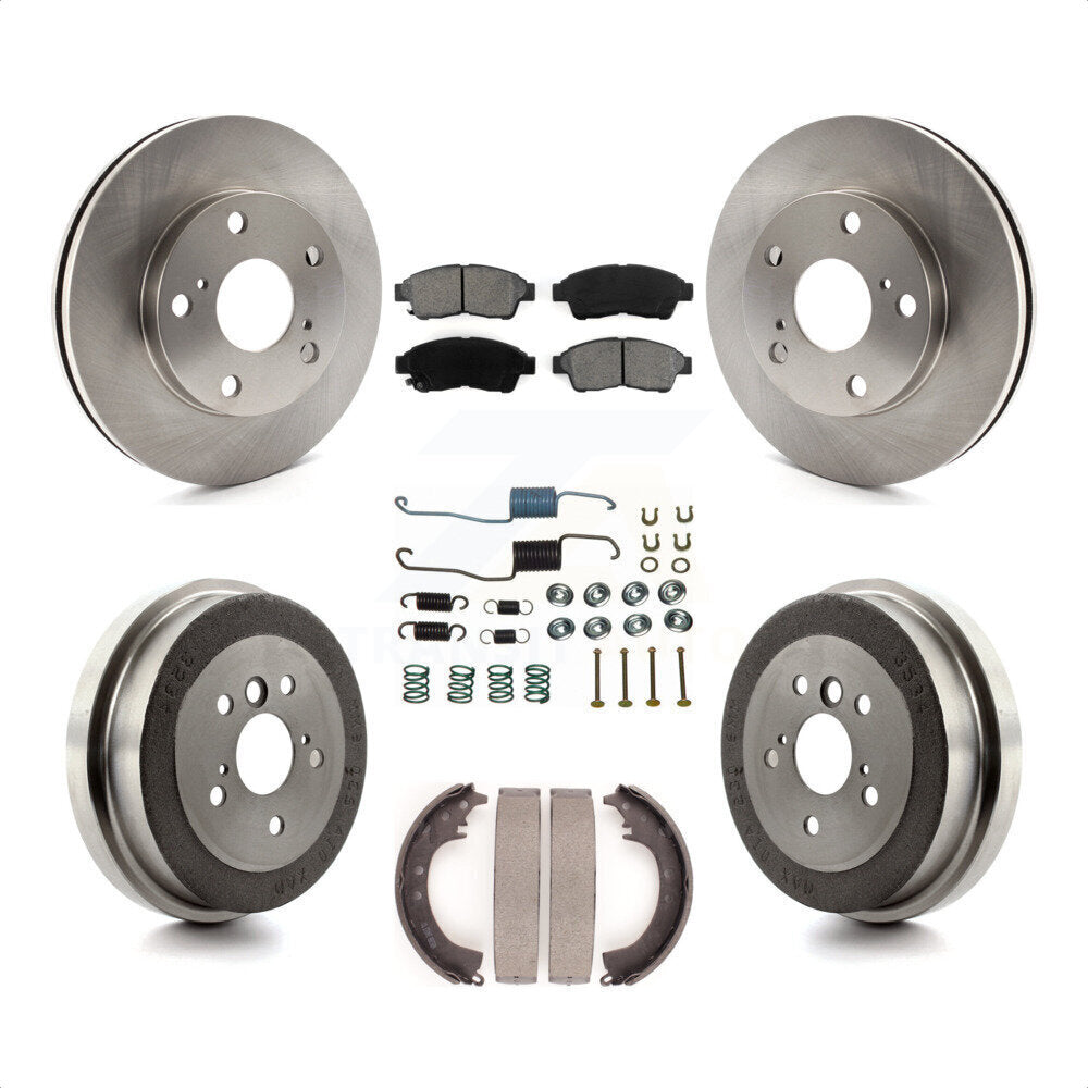 Front Rear Disc Brake Rotors Semi-Metallic Pads And Drum Kit (7Pc) For Toyota Camry 2.2L K8S-102101 by Transit Auto