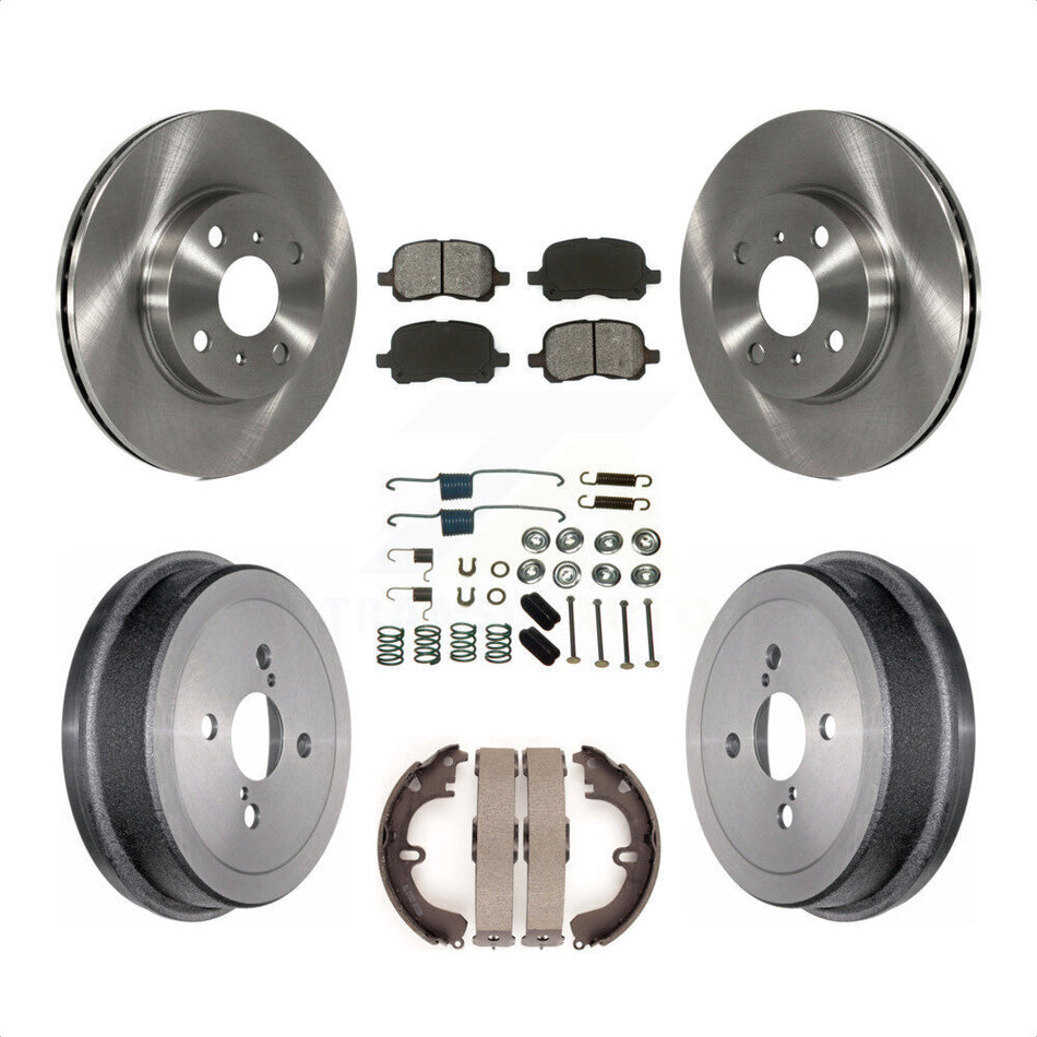 Front Rear Disc Brake Rotors Semi-Metallic Pads And Drum Kit (7Pc) For Toyota Corolla K8S-102104 by Transit Auto