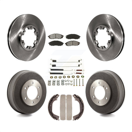 Front Rear Disc Brake Rotors Semi-Metallic Pads And Drum Kit (7Pc) For Nissan Xterra Frontier K8S-102114 by Transit Auto