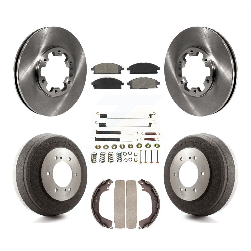 Front Rear Disc Brake Rotors Semi-Metallic Pads And Drum Kit (7Pc) For Nissan Pathfinder INFINITI QX4 K8S-102115 by Transit Auto