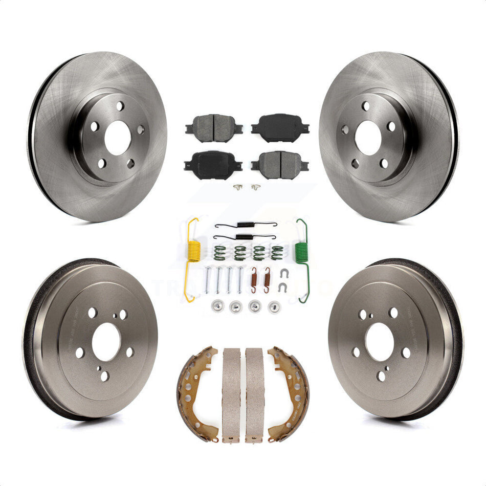 Front Rear Disc Brake Rotors Semi-Metallic Pads And Drum Kit (7Pc) For Toyota Celica K8S-102131 by Transit Auto