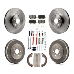 Front Rear Disc Brake Rotors Semi-Metallic Pads And Drum Kit (7Pc) For Toyota Matrix Pontiac Vibe K8S-102132