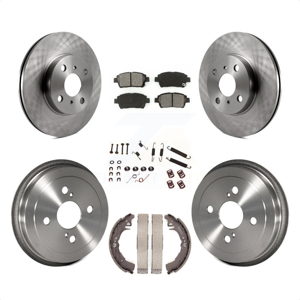 Front Rear Disc Brake Rotors Semi-Metallic Pads And Drum Kit (7Pc) For 2001-2005 Toyota Echo K8S-102136 by Transit Auto