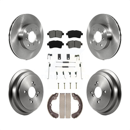 Front Rear Disc Brake Rotors Semi-Metallic Pads And Drum Kit (7Pc) For 2002-2005 Suzuki Aerio K8S-102139 by Transit Auto