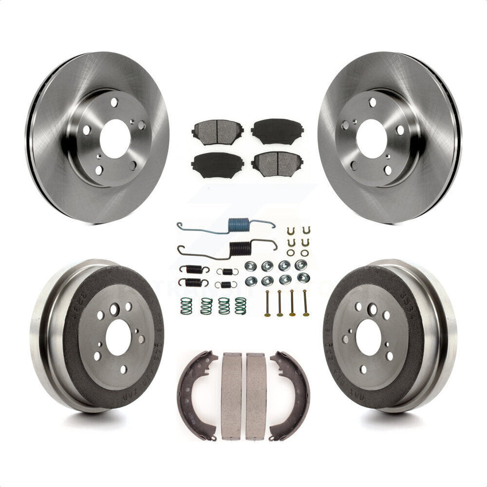 Front Rear Disc Brake Rotors Semi-Metallic Pads And Drum Kit (7Pc) For 2001-2002 Toyota RAV4 GAS engine K8S-102140 by Transit Auto